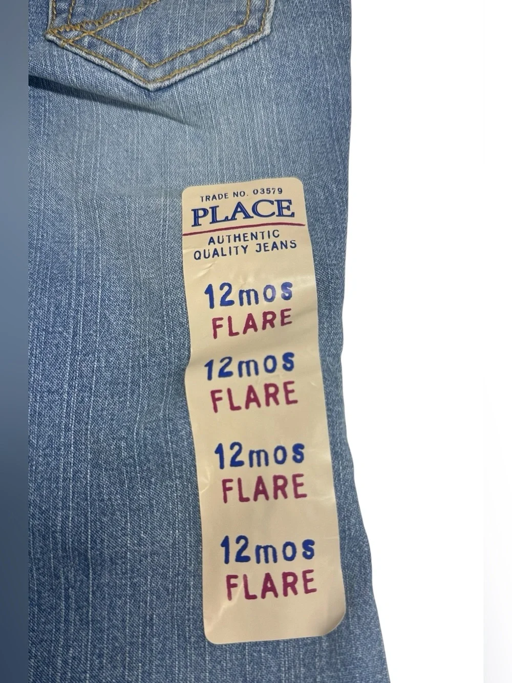 The Children's Place Baby Girl Flare Jeans Size 12 Months Stretch Denim NWT